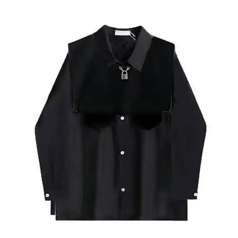 Мужские комплекты HOUZHOU Techwear черные брюки-карго мужской комплект рубашек с