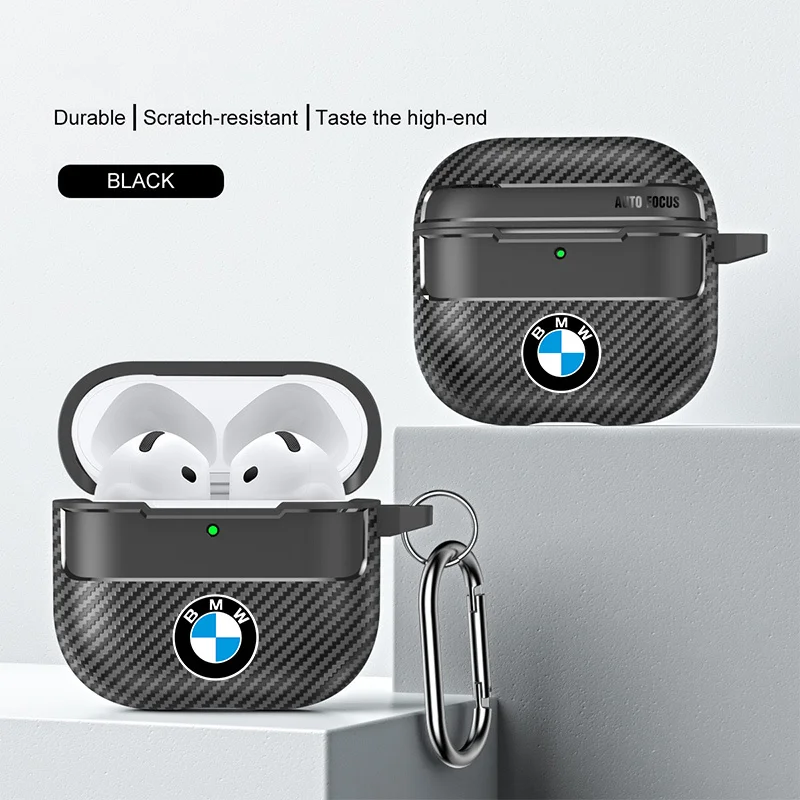 Фото Мягкий чехол для наушников Apple AirPods 4, чехол для AirPods Pro 1, 2, 3, 4-го поколения с брелоком, защитный чехол для наушников с наклейкой BMW №5