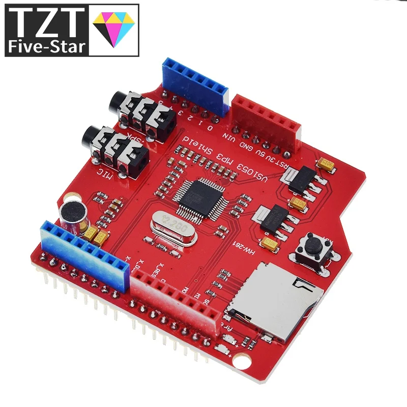 Стерео аудио mp3-плеер TZT VS1053 VS1053B щит для декодирования записей макетная плата