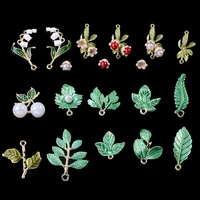 10pcslot gold green leaf alloy pendant buttons ornaments jewelry earrings choker hair diy jewelry accessories handmade