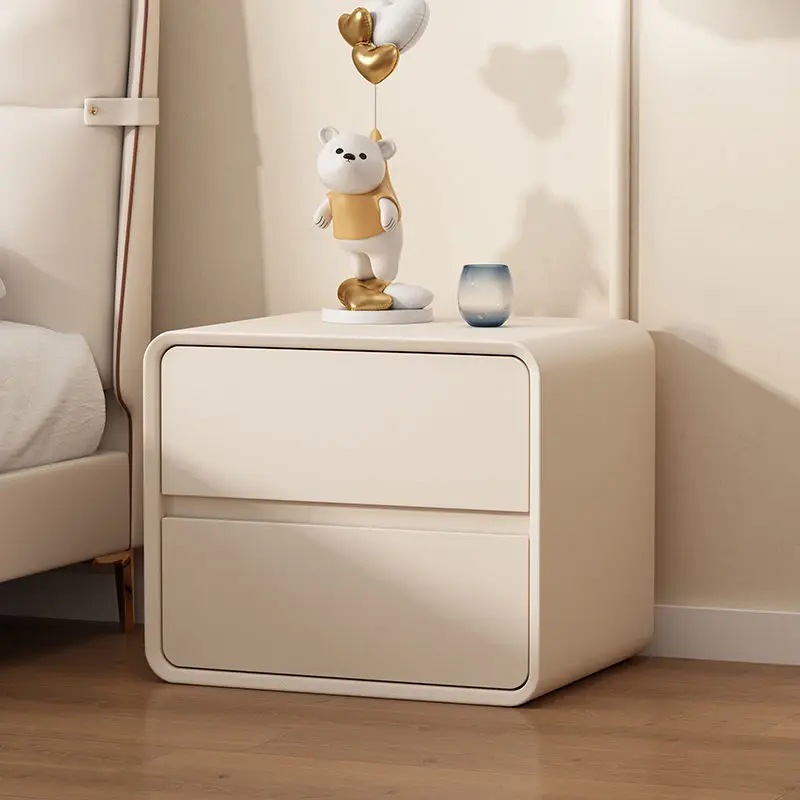 

Creative Bedside Table Free Installation Modern Style Solid Wood Bedroom Nightstands Storage Cabinet Hotel End Table