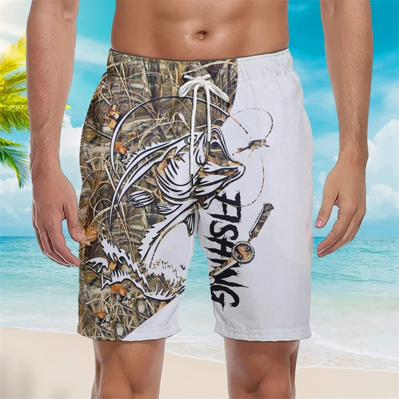 

3D Fishing Printed Beach Shorts Pants Men Kids Summer Personality Funny Hip-hop Swimming Male Shorts Unisex Loose Sports Pant