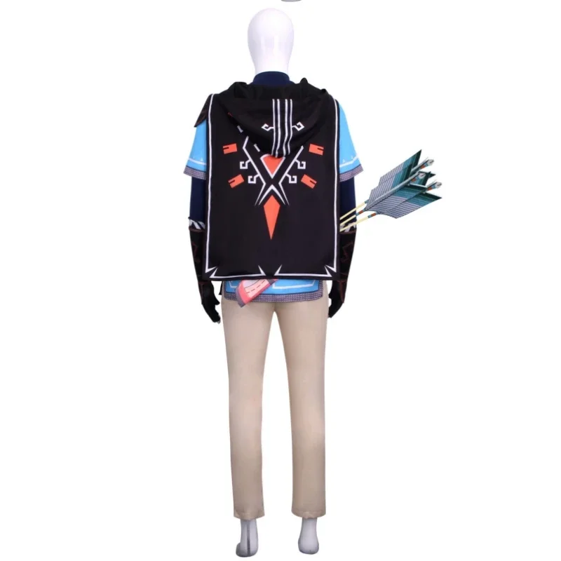 Linke косплей костюм игры Зельда Косплей дыхание дикой парик плащ аксессуары