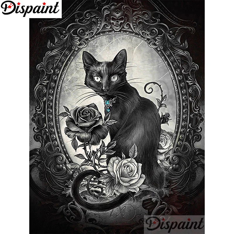 

Алмазная 5D картина Dispaint, полноформатная вышивка «животное, кот», картина стразы, домашний декор ручной работы