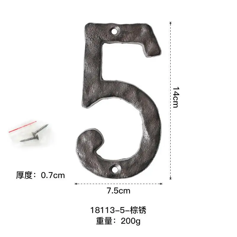 Металлические буквы номера дома ретро 3D вывеска стена кафе креативное чугунное