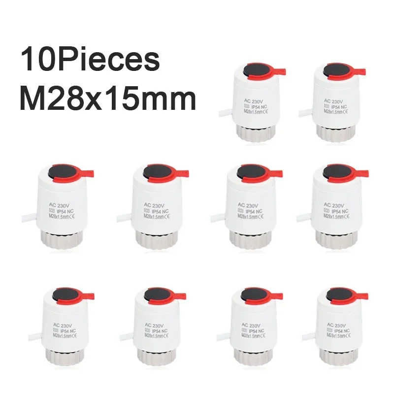 

1/5/10 шт. 230 В NC M28 * 1,5 мм электрический термопривод для подогрева пола TRV термостатический клапан радиатора
