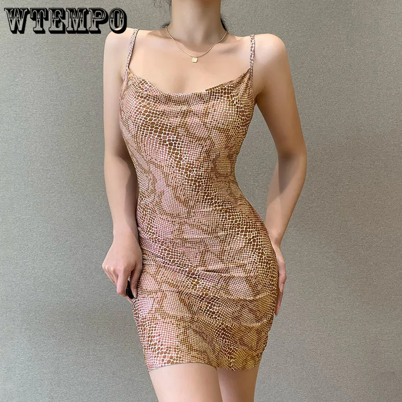 

Tight Suspender Dress Snake Pattern European and American Spicy Girl Temperament Sexy Dresses for Women