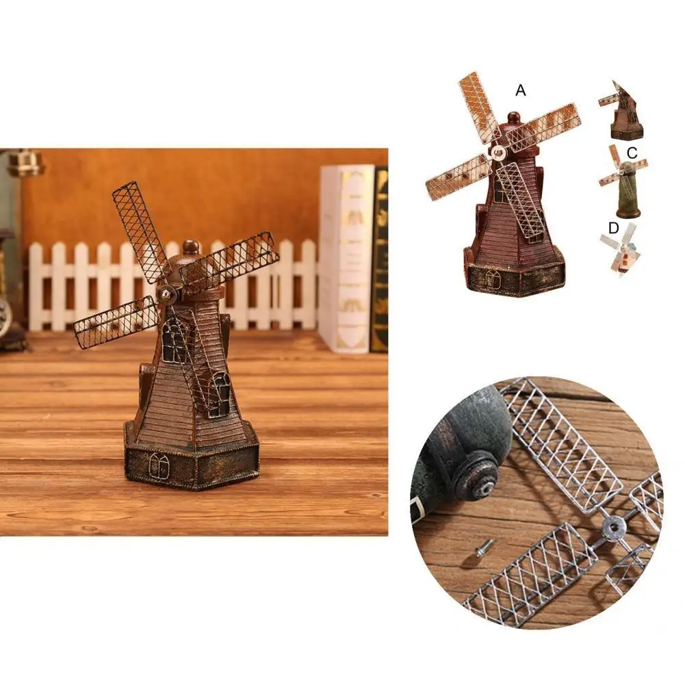 

Resin Attractive Retro Style Windmill Model Fadeless Handicraft Windmill Exquisite for Living Room