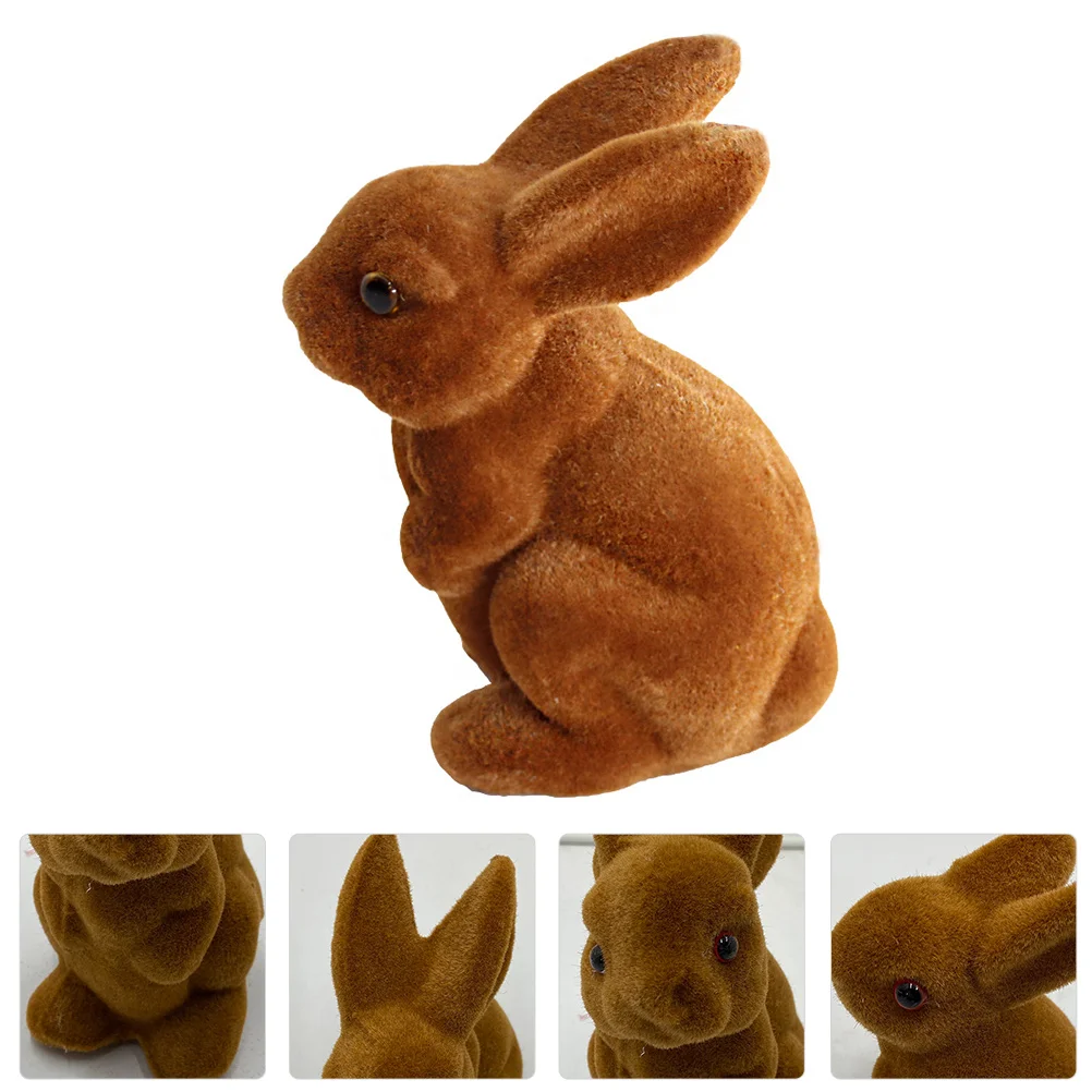 

Easter Simulation Rabbit Plastic Decor Holiday Gift Crafts Adornment Mini Resin Animals