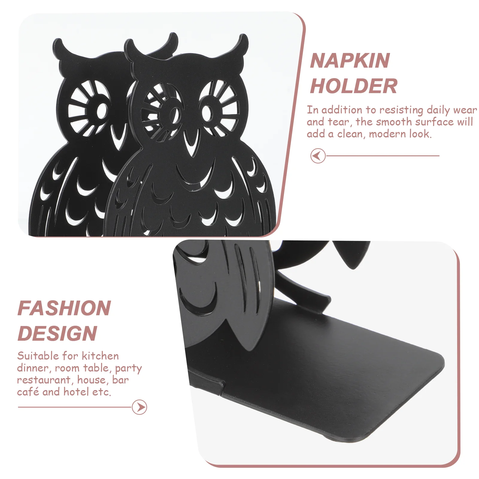 Держатель для салфеток в виде совы декор животных плоская металлическая