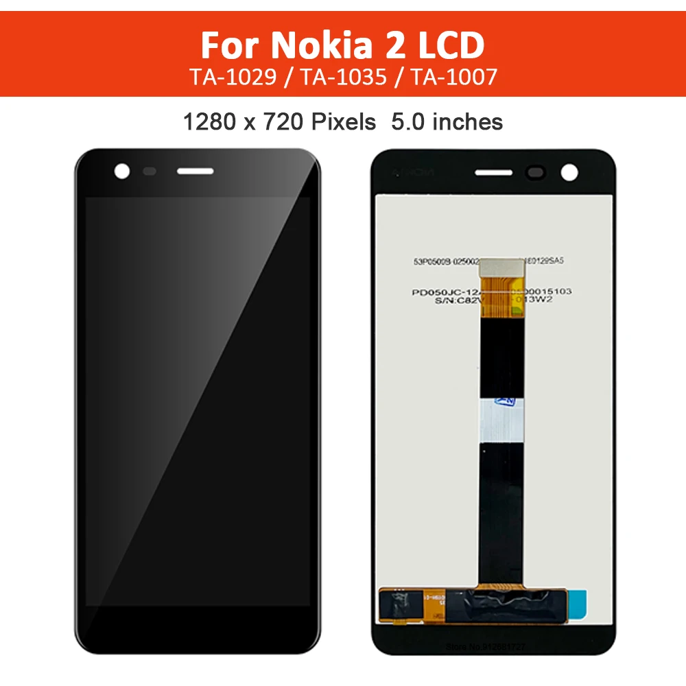 

5.0" Original LCD For Nokia 2 N2 TA-1007 TA-1023 TA-1029 LCD Display Touch Screen Digitizer Assembly Replacement With Frame