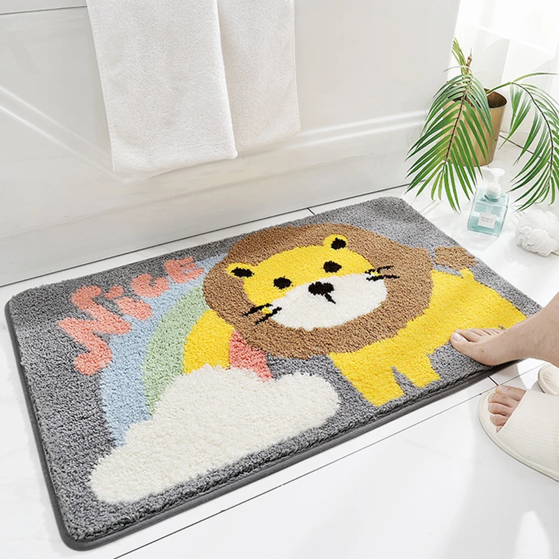 

40x60cm/50x80cm Cartoon Animals Bathroom Bath Mat Cute Panda Bear Non-Slip Mat Entrance Door Mat Living Room Bedside Carpet Mat