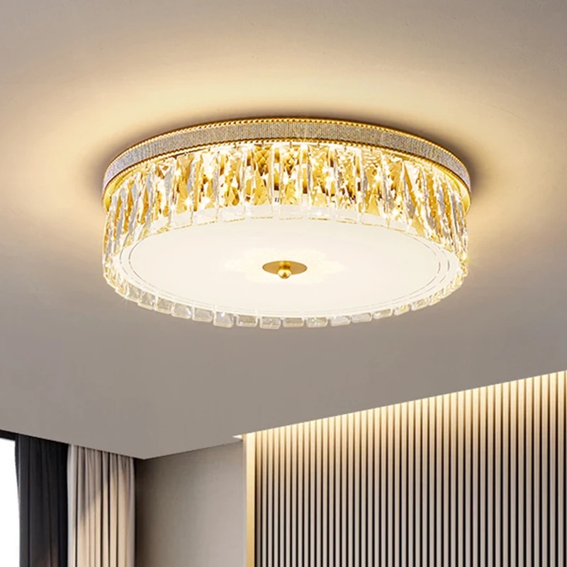 

Luxury Modern Flower Crystal Ceiling Lamp Led Indoor Lighting Bedroom Home Decoration Study for Living Room Light Fixtures