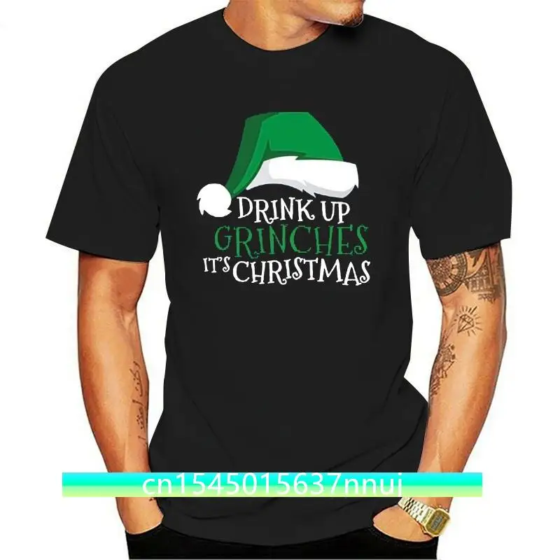 Новое поступление 2021 футболка Drink Up Grinches It's Christmas Holiday Drinking для мужчин белые
