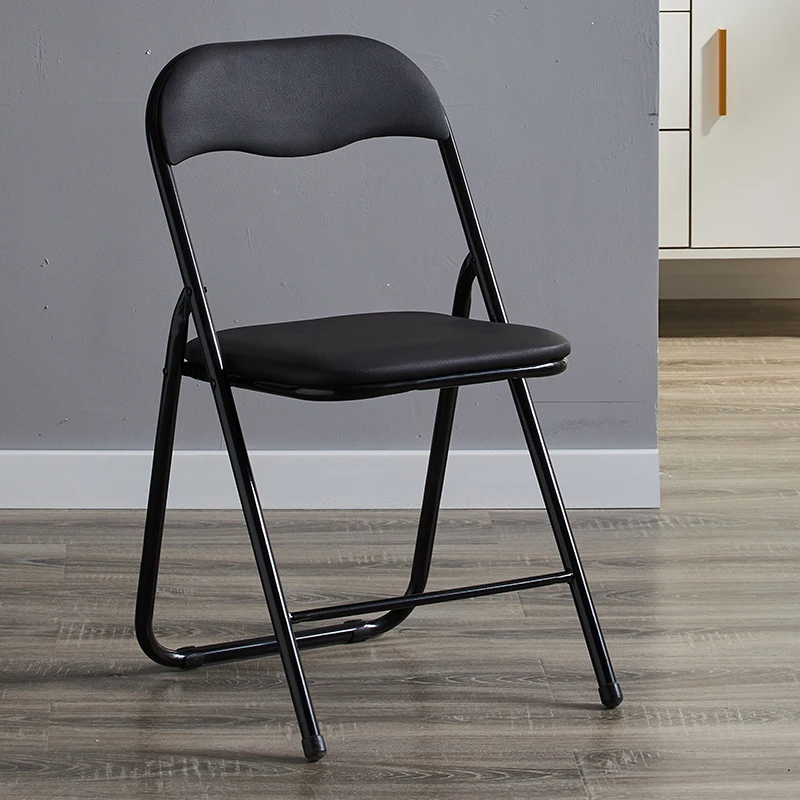 

Upholstered Folding Chair Metal Legs Space Saving Computer Chair Dinging Velour Comfortable Sillas Comedor Office Furniture