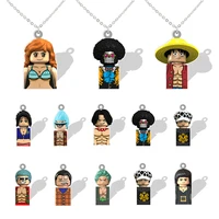 bandai one piece luffy nami cartoon cute clear printing flat pendant necklace epoxy resin necklace jewelry special offer fre202