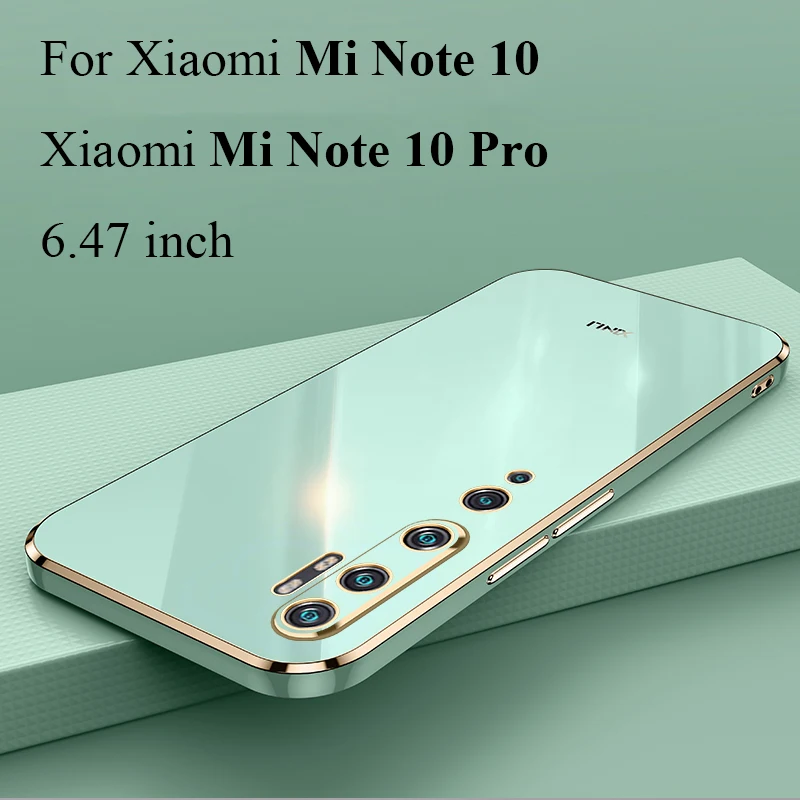 

Чехол для Xiaomi Mi Note 10 Note10, Модный мягкий силиконовый Квадратный чехол с покрытием, задняя крышка, чехол для телефона Xiaomi Mi Note 10 Pro 6,47 дюйма