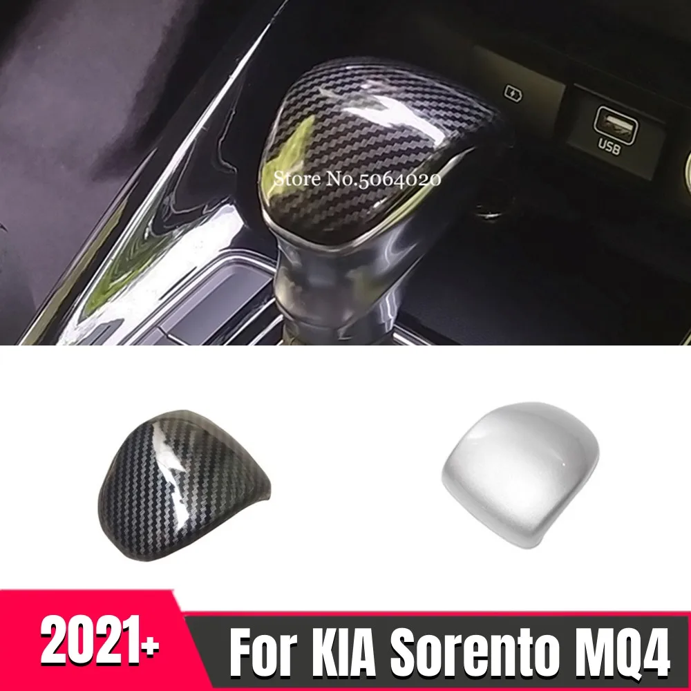 

Car Gear Lever Head Trims For Kia Sorento MQ4 2021 2022 Interior Accessories Auto ABS Matte/Carbon Fiber Shift Knob Cover