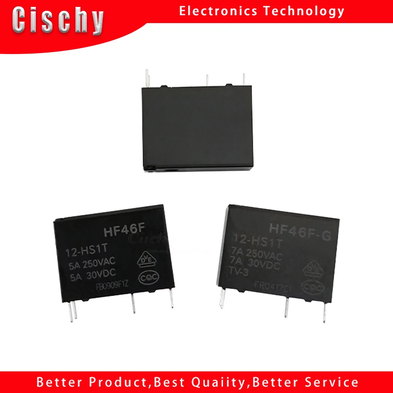 5шт/лот Реле мощности 30VDC HF46F-005-HS1 HF46F-012-HS1 HF46F-024-HS1 5-HS1 12-HS1 24-HS1 5A 250VAC 4PIN 5V 12V 24V пост. тока