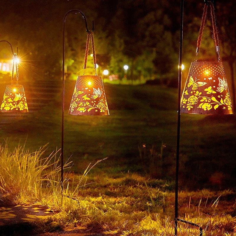 

Уличные подвесные фонари на солнечной батарее, водонепроницаемая проекционная лампа-бабочка, тонкий садовый декор для внутреннего двора, дорожек