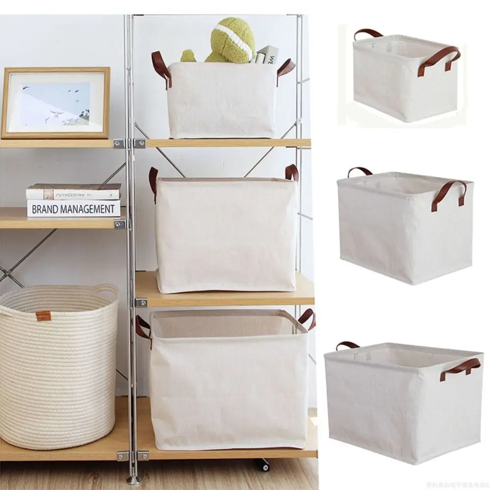 

Household With Handle Cotton Linen Collapsible Laundry Basket Sundries Storage Basket Laundry Hamper Dirty Clothes