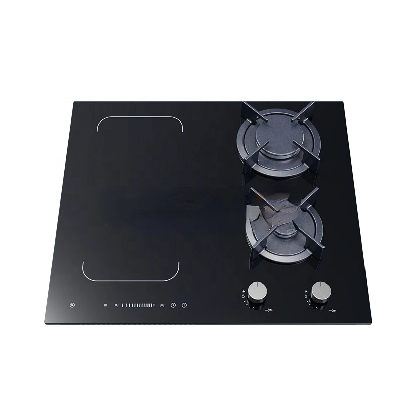 

Made In China New Products Kitchen Appliances 60cm Glass Panel 4 Burners Gas Induction Combined Cooktop