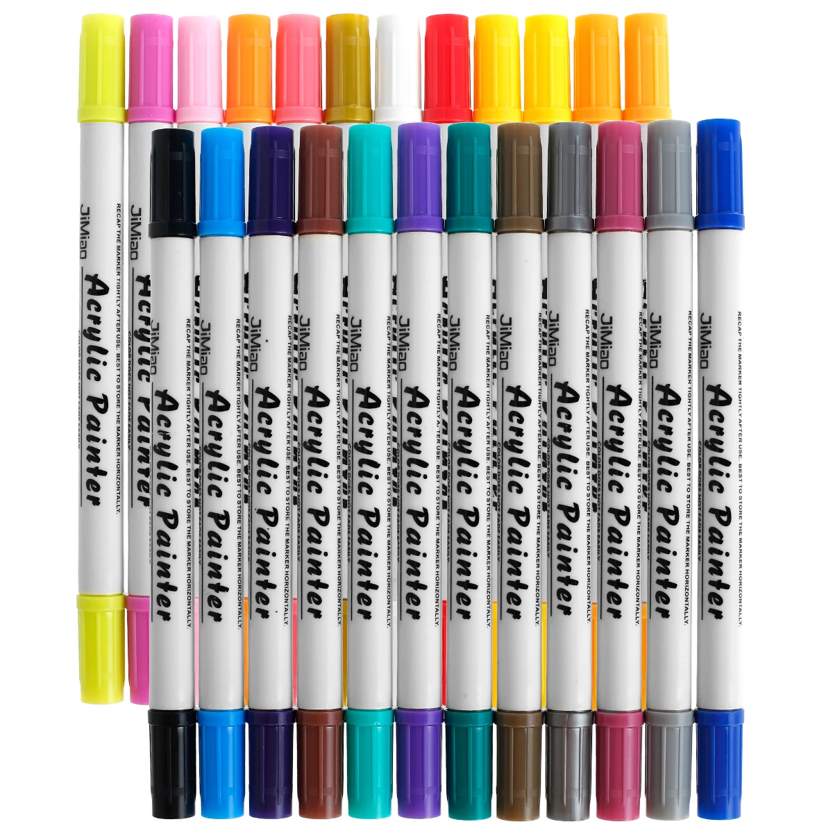 

L 24 шт. акриловые ручки для рисования, двойной наконечник, ручки для рисования с тонким наконечником кисти, 24 цвета, водонепроницаемые акрило...