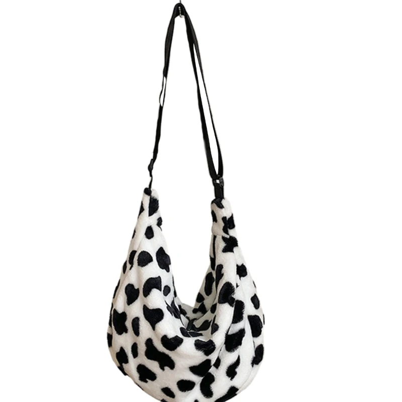 

Модная плюшевая сумка на плечо с коровьим принтом, модная сумка, легкая сумка, выбор для тех, кто любит милые и веселые стили