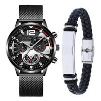 top luxury mens watches male leather bracelet mesh belt quartz calendar wristwatch business luminous clocks relogio masculino