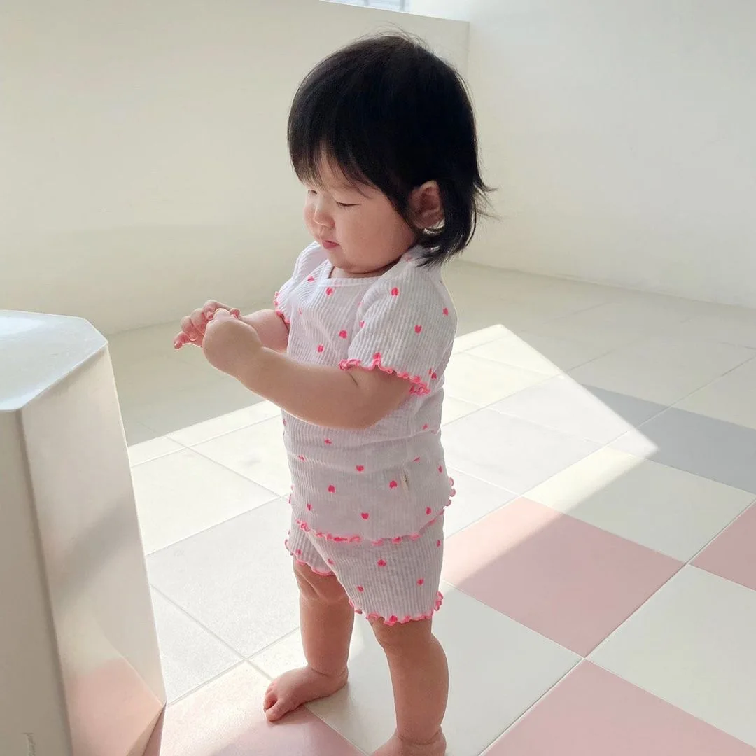 Criscky Children Baby Girl Suit Summer  Printing Short Sleeves Shirt+Shorts 2PCS Child Baby Set Clothes Cotton Soft Baby Suit