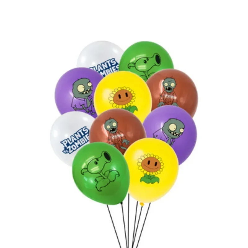 Фото Набор из 10 латексных шаров для декора на тему Plants vs. Zombies: фон и атмосфера для вечеринки по случаю дня рождения №2