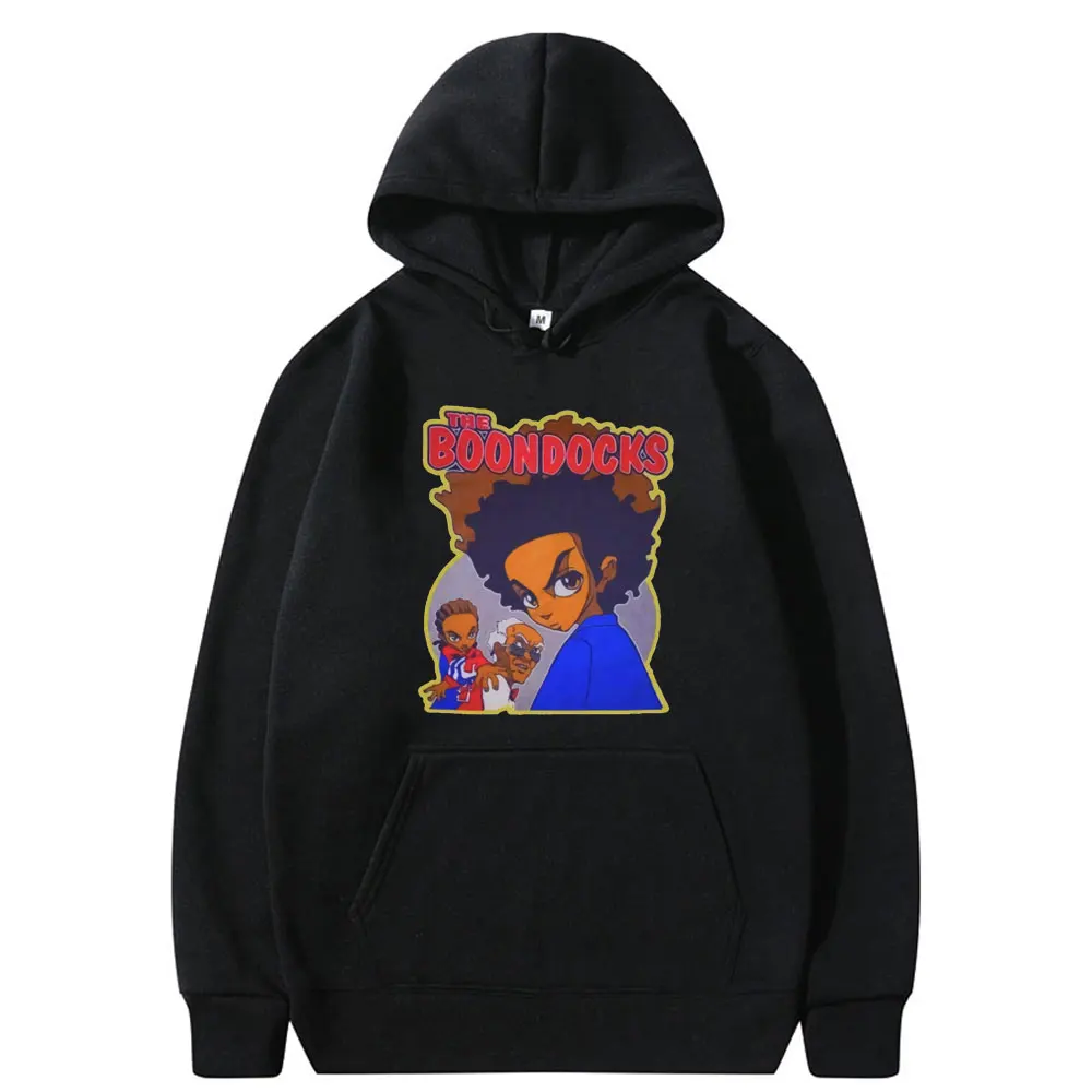 

Толстовка унисекс с капюшоном The Boondocks, худи в стиле хип-хоп, большие размеры d, европейские размеры, мужские трендовые брендовые свитшоты с к...