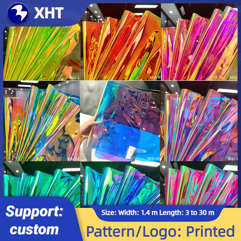 Переливающаяся голографическая Прозрачная ПВХ ткань искусственная кожа лазерная радужная пленка виниловая сумка для поделок серьги товары для рукоделия