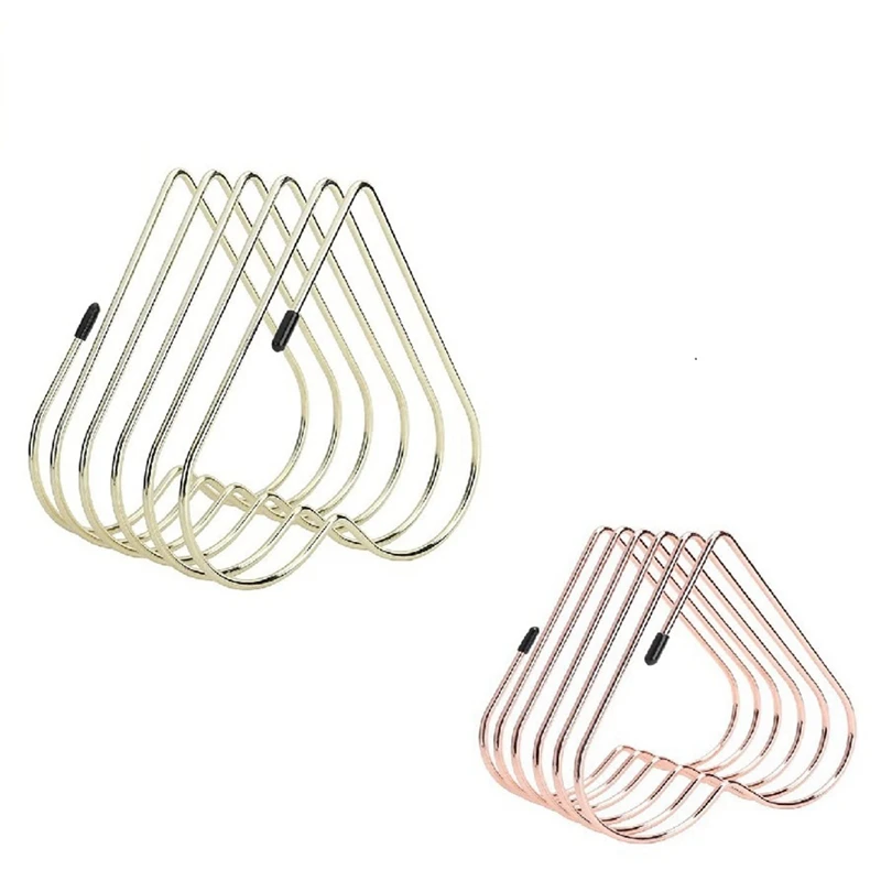 5 Slot Magazine Holder Desktop File Sorter Organizer Office Accessories Heart-Shaped Bookshelf Decor Home Office(2 PCS)