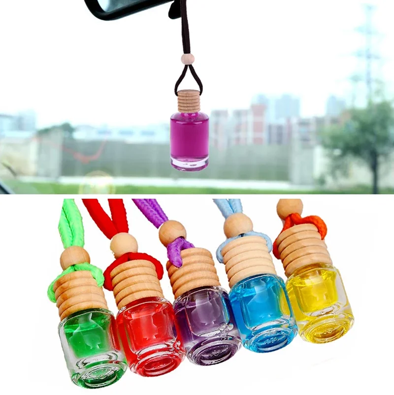

1PC Car Air Freshener Scent Perfume Bottle Ornament Essential Oil Diffuser Fragrance Hanging Empty Bottle Interior Accessory