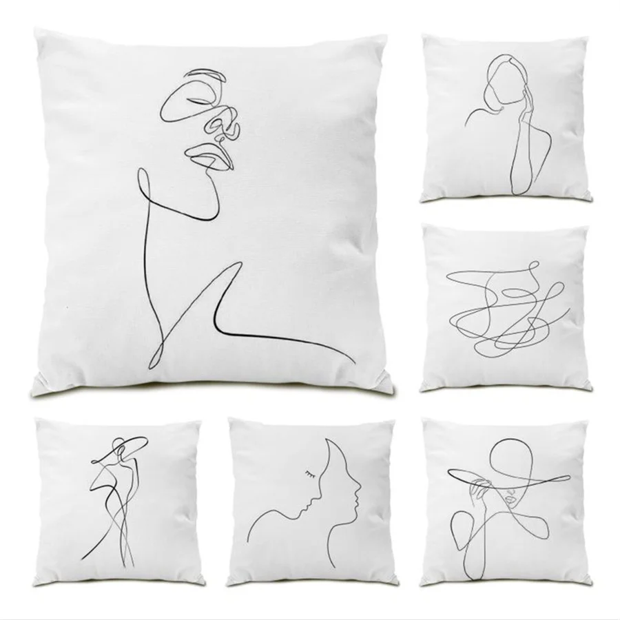 

Pillow Cover Pattern Home Decoration Abstract Artistic Sofas for Living Room Velvet Pillow Covers Decorative Cushion Sofa E0316