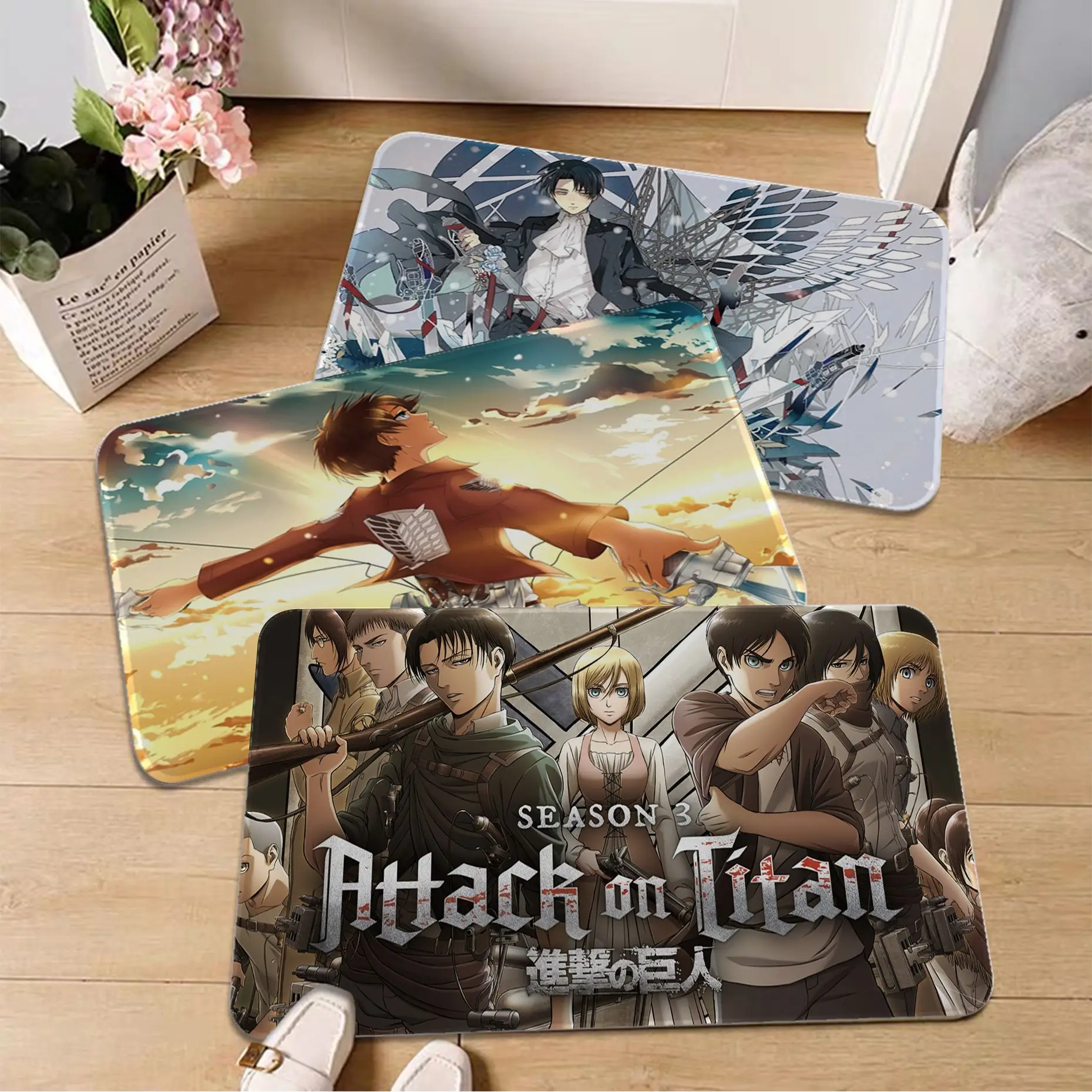 

Anime A-Attack On Titan Door Mat Non-Slip Laundry Room Mat Laundry Decor Balcony Child Living Room Welcome Doormat