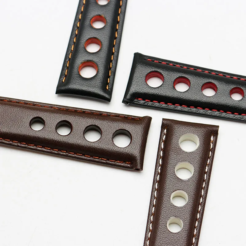 20mm Genuine Leather Watchband Racing Sport Series Wristband Replacement For Tissot T91 1853PRS516 Watch Strap Men's Bracelet