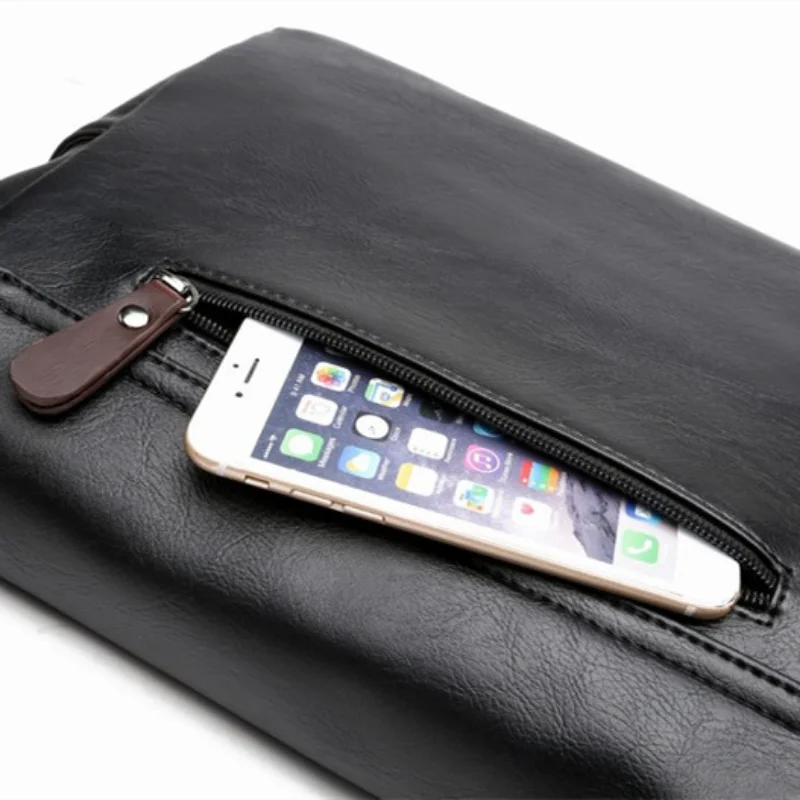 Men's Leather Shoulder Bags Crossbody Chest Packs for Men Korean-style Fashion Solid Color сумка мужская Messenger Bag Purse Sac