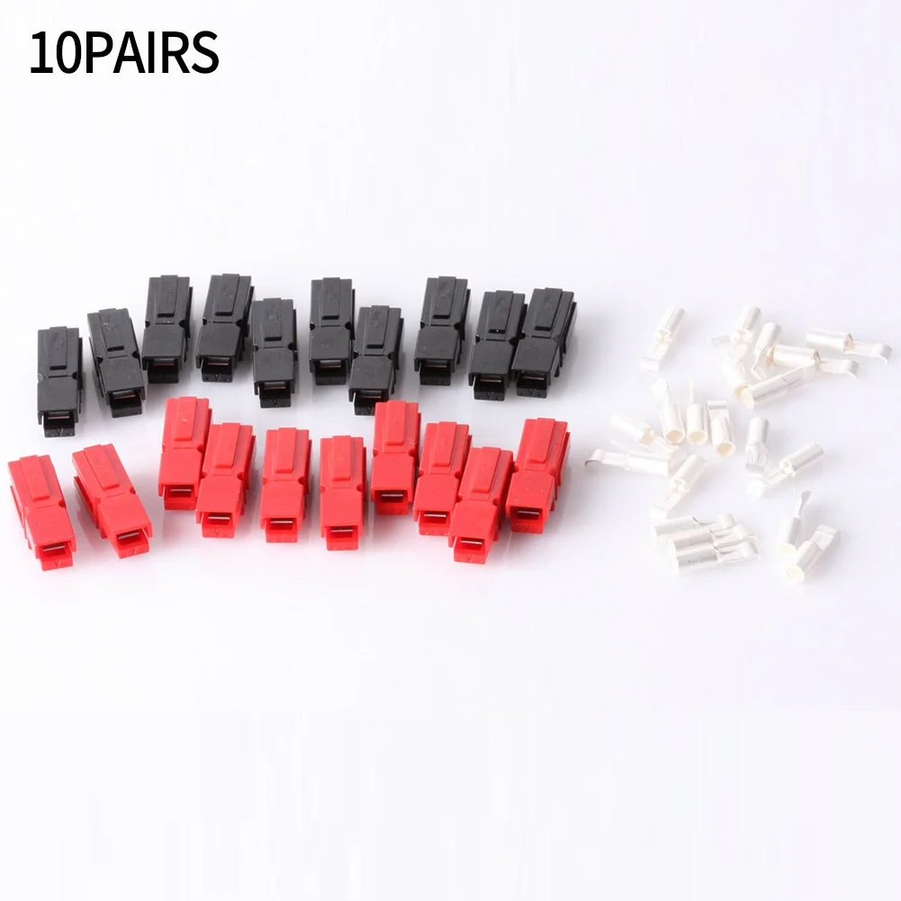 

10 Pairs Red&Black Shell 30A 600V For Anderson Plug Marine Power Connector 12-16AWG Wire Photovoltaic Systems Electric Forklift