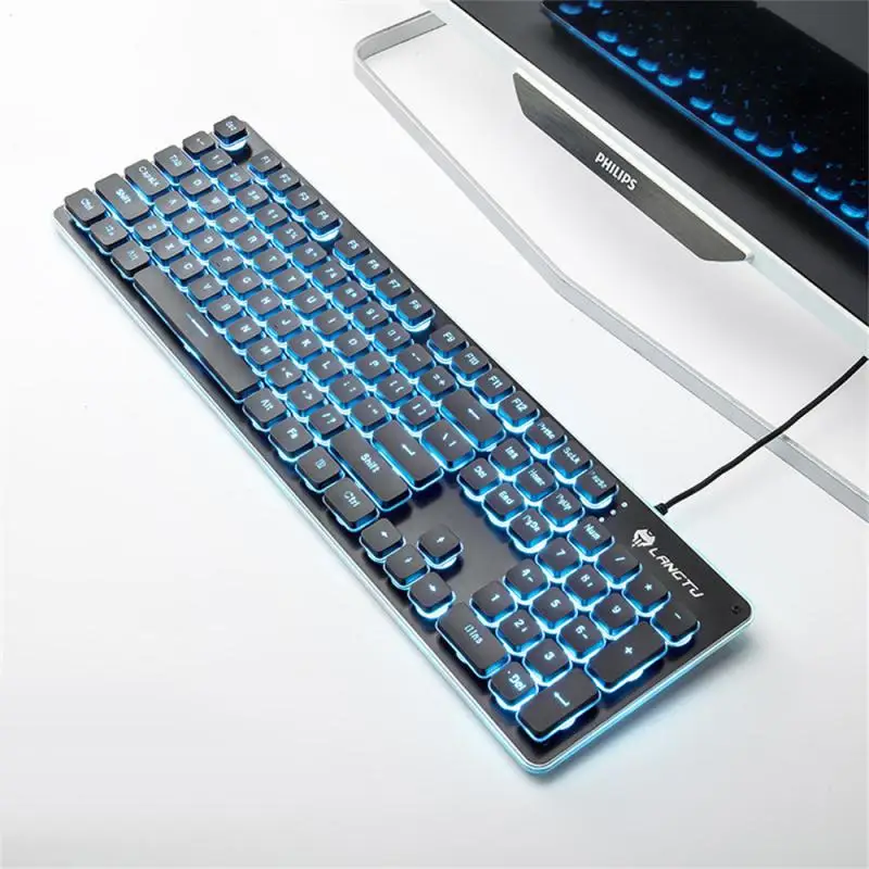 

Игровая Проводная клавиатура L1 RGB со светодиодной подсветкой, механическая клавиатура с 104 клавишами, бесшумная USB Многофункциональная офис...
