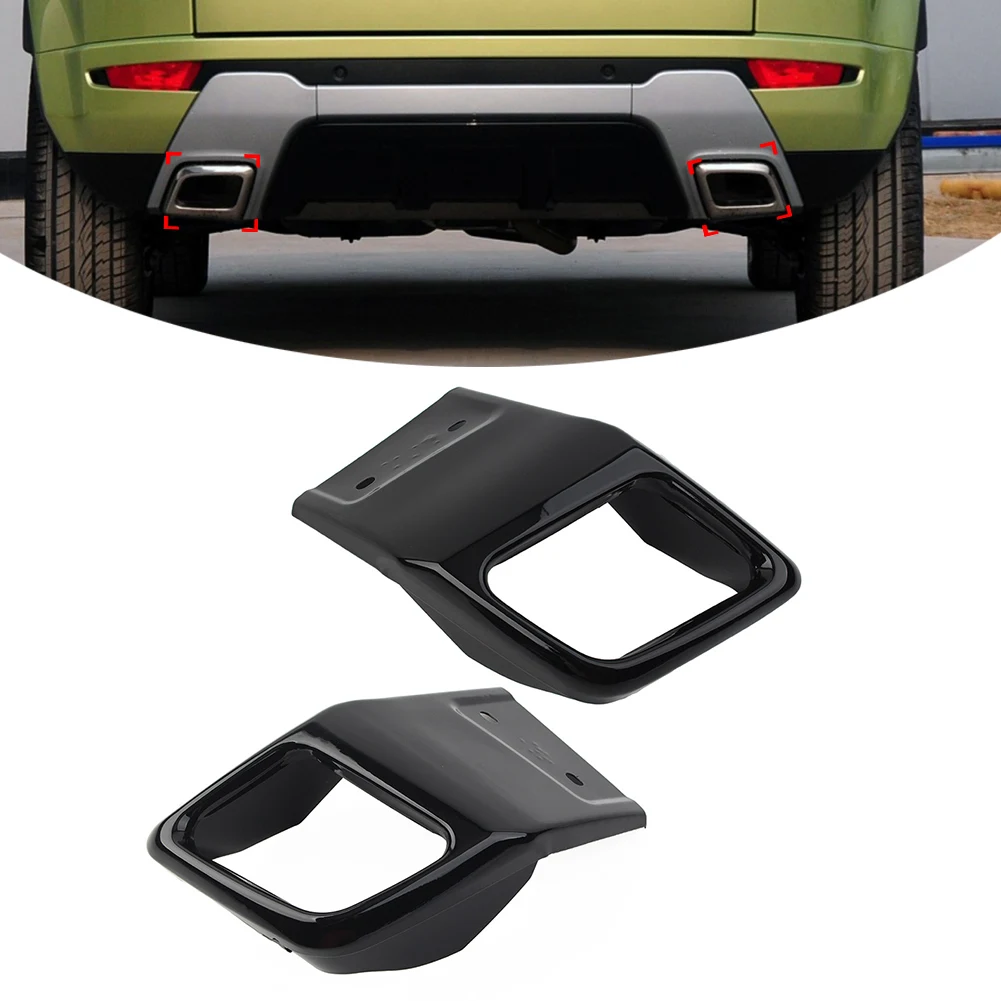 

Black Car Left/Right Rear Bumper Exhaust Tube Trim For Land Rover Range Rover Evoque 2010-2018 Stainless Steel