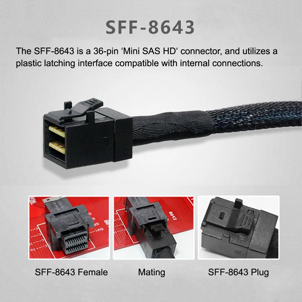 

CY PCI-Express 4.0 Mini SAS HD SFF-8643 to Oculink SFF-8611 SFF-8612 PCBA Female Adapter With Bracket