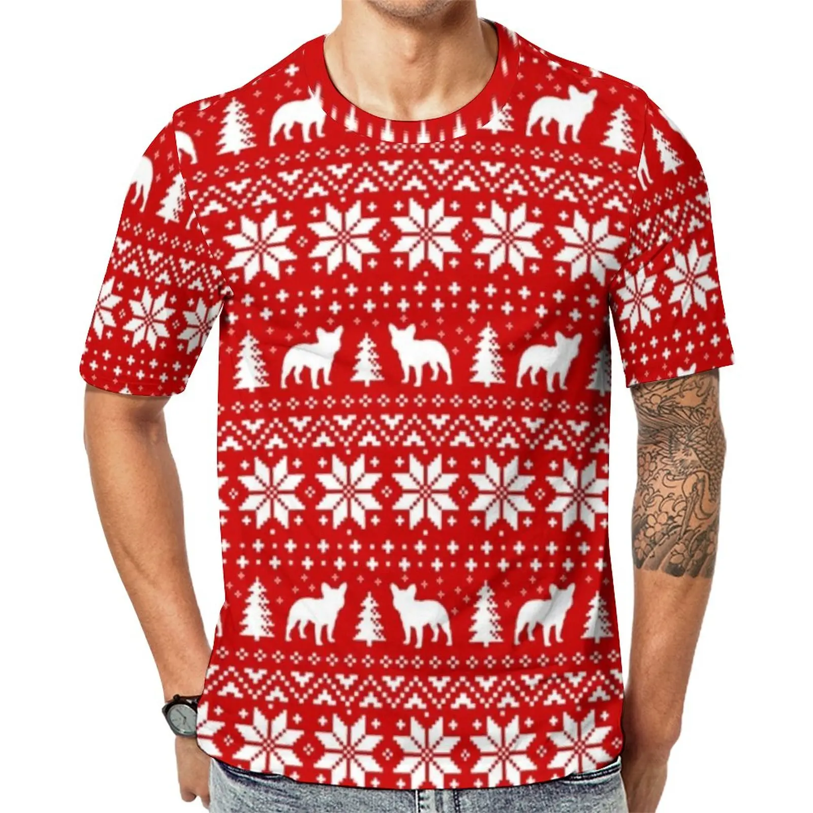 

Праздничная Рождественская Футболка с принтом милой собаки, новые футболки с коротким рукавом, Графические Топы, горячая летняя Веселая одежда