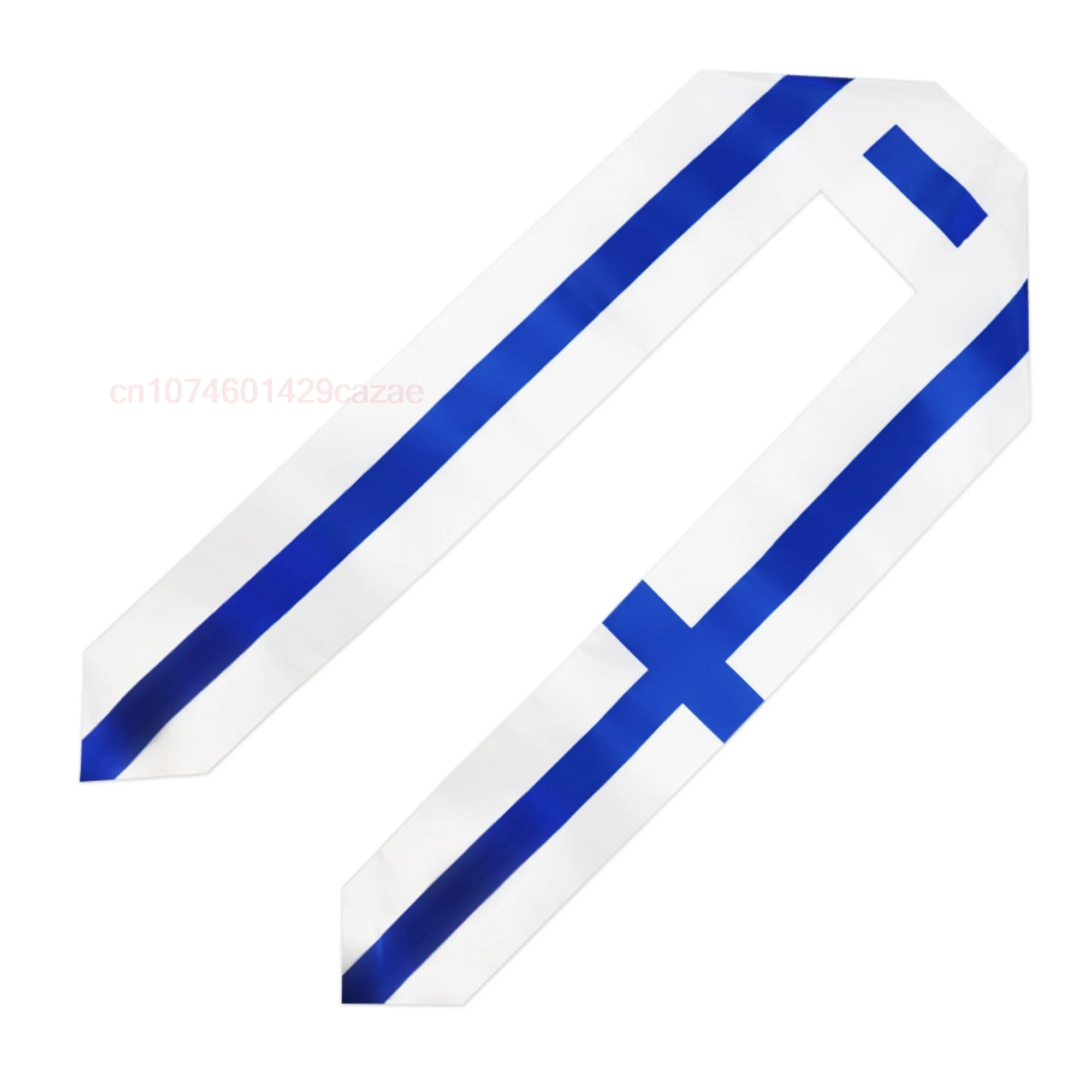 Финский флаг 180*15 см палантин с поясом для выпускного вечера шарф двусторонний