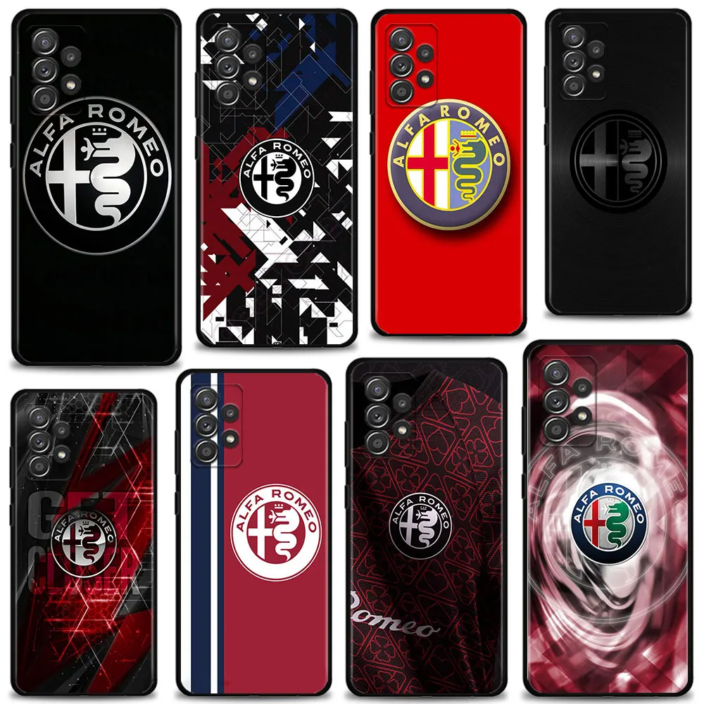 

Phone Funda Silicone For Samsung A41 A31 A52 A12 A32 4G A51 A21s A02s A71 A72 A22 A23 A52s Luxury Italy Sport Car Alfa Romeo