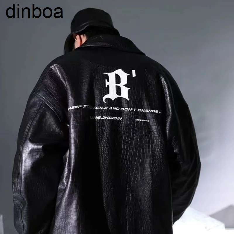 

Куртка Мужская/женская из ПУ кожи, с крокодиловым узором