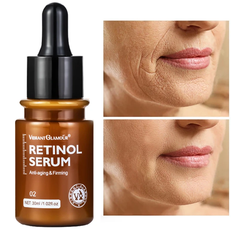 

Retinol Facial Serum Whitening Brightening Moisturizing Lighten Spots Hyaluronic Acid Fade Fine Lines Anti Wrinkle Compact 30ml