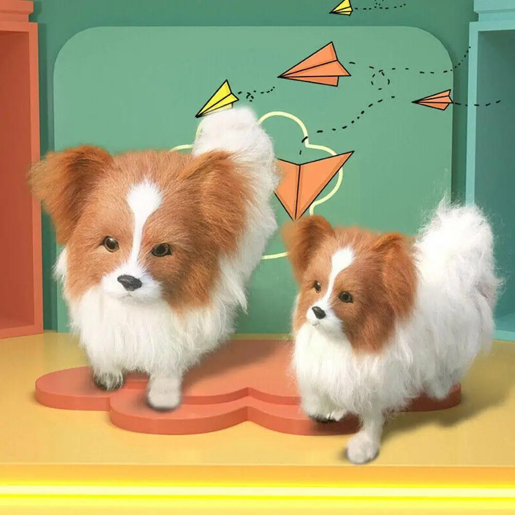 

Realistic Papillons Dogs Models Puppy Dogs Plush Animals Dog Creative Animals Toys Doll Children Simulation Q3K8