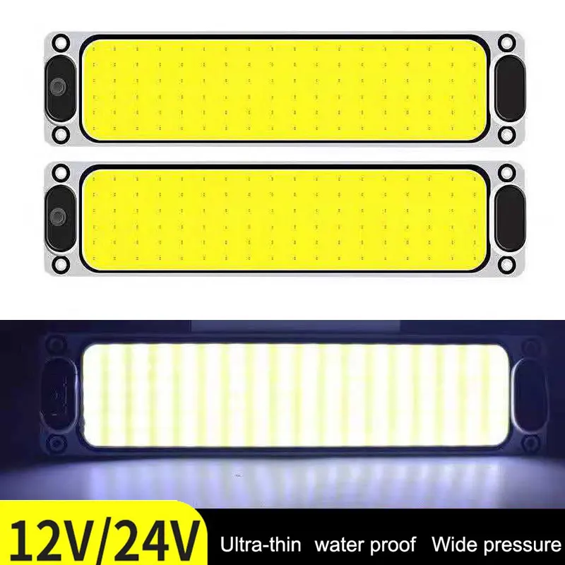 

Car Interior Light 108SMD 12V-24V COB Car Dome Light Readling Light LED Panel Light Bulb Waterproof Self-Adhesive Truck Lamp